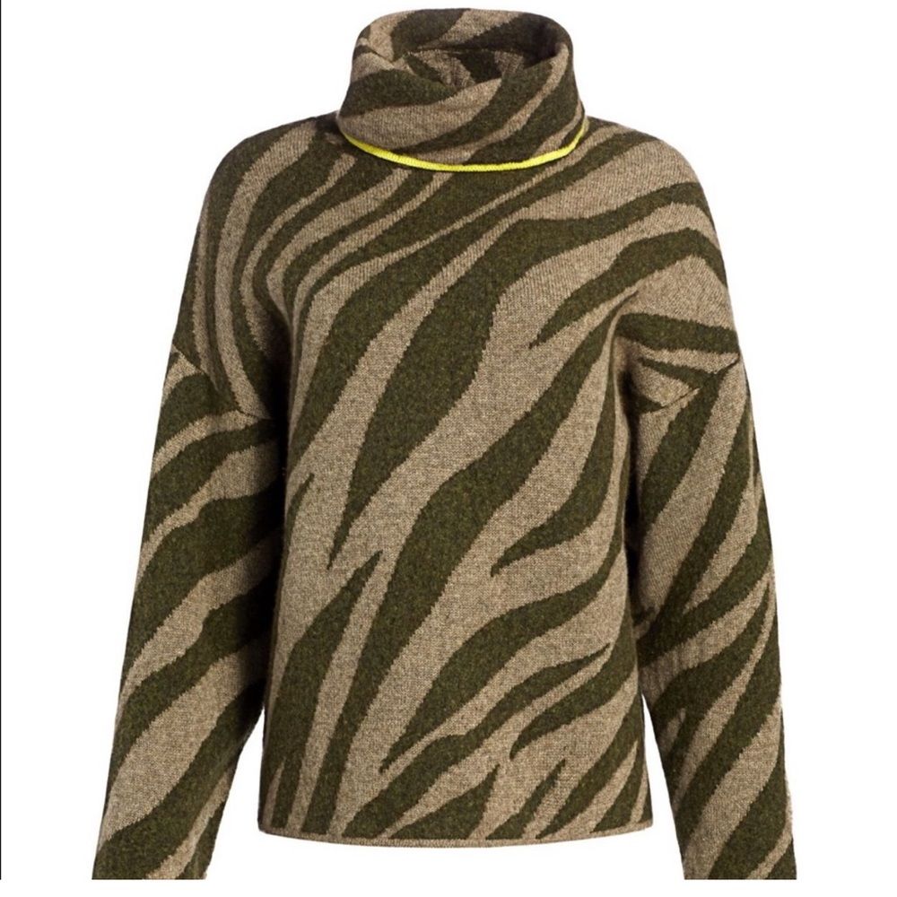 Rag & Bone Kiki Zebra Print Funnel Neck Sweater